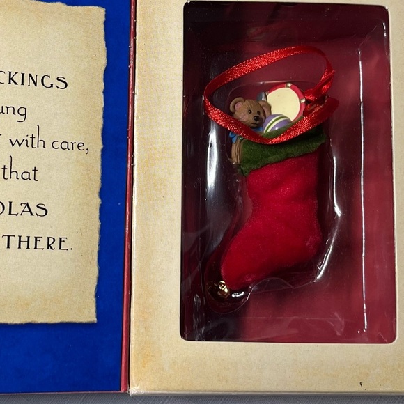 4 Hallmark ornaments. NIGHT BEFORE CHRISTMAS. REINDEER. CLOCK. STOCKING. - Picture 3 of 6